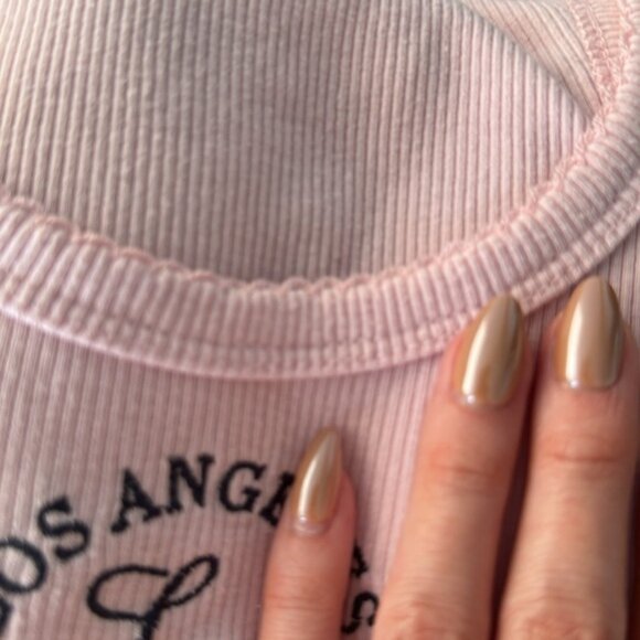 White pink Los Angeles Pilates Club Sleeveless Ribbed Tank Top - Picture 5 of 5